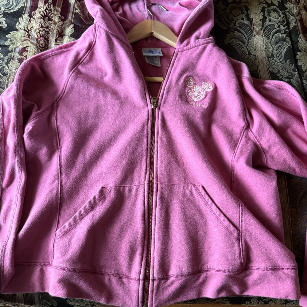 Disney Pink Zip-Up Hoodie Sweatshirt